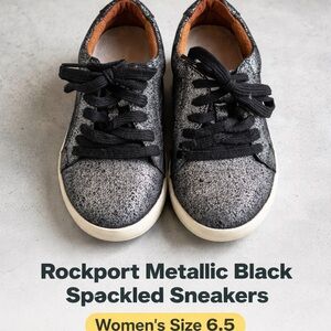 Rockport Women's Black and Silver Athletic/Work Shoes
